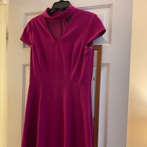 Magenta fit and flare dress